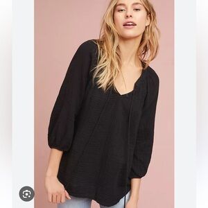 NWOT Michael Stars Black Puff Sleeve Blouse